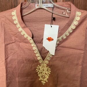 Khaadi Mauve Tunic with Cream embroidery and Trim